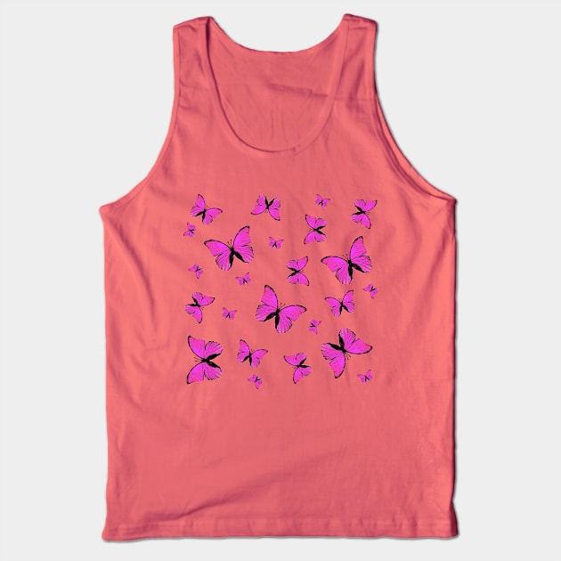 Pink butterflies print Tank Top by rlnielsen4